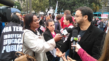 Hermes Leão, presidente da APP-Sindicato fala a RPC (Foto: Jorge Queiroz)