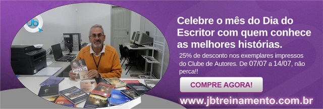 Imagem: Dia 25 de Julho, Dia do Escritor | JB Treinamento | Clube de Autores 