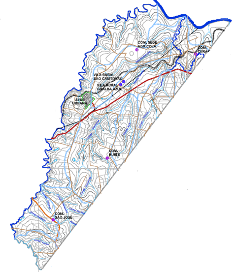 Imagem: Mapa de Jussara - Plano Diretor/JB Treinamento